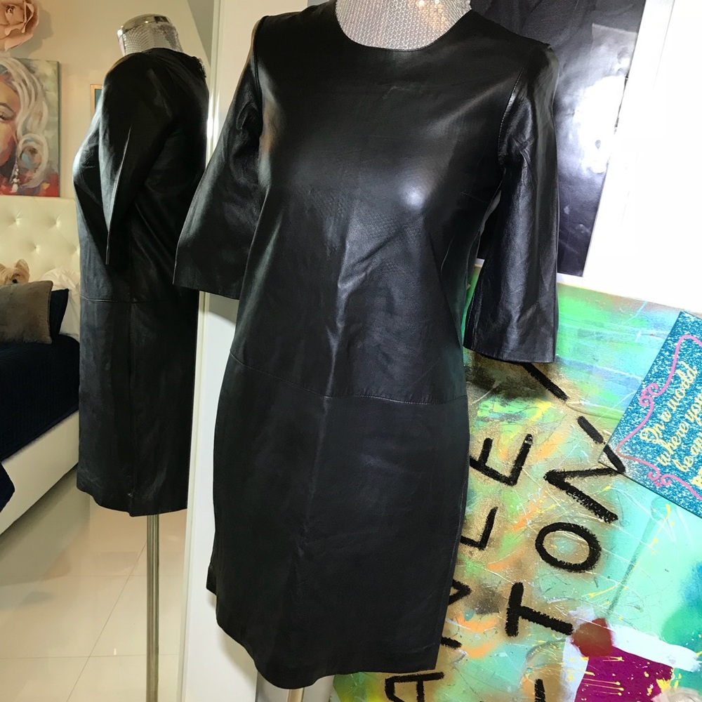 GORGEOUS BLACK LEATHER IRIS & INK DRESS-WORN TWICE